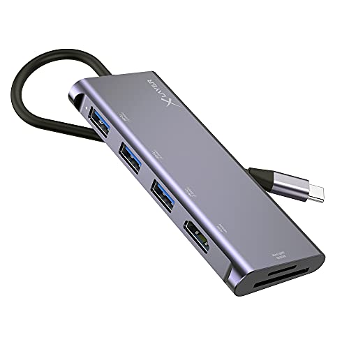 Xlayer USB C Hub MULTIPORT Adapter HDMI SD 4K Docking Station 3.0 Kabel | Kompatibel für MacBook Pro Air, iPad, Chromecast, Switch, PS, Windows Geräte und Monitoren | 6 in 1 mit Power Delivery Grau Xlayer USB C Hub MULTIPORT Adapter HDMI SD 4K Docking Station 3.0 Kabel | Kompatibel für MacBook Pro Air, iPad, Chromecast, Switch, PS, Windows Geräte und Monitoren | 6 in 1 mit Power Delivery Grau von Xlayer