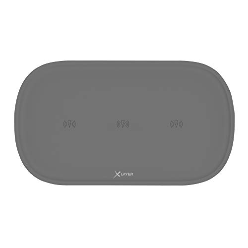 Xlayer Wireless Ladepad 3-1 Family Charger Triple | Ladestation mehrere Geräte | Smartphones und Tablets | Qi Ladestation für iPhone 15 und mehr | Kabellos | Anthrazit von Xlayer