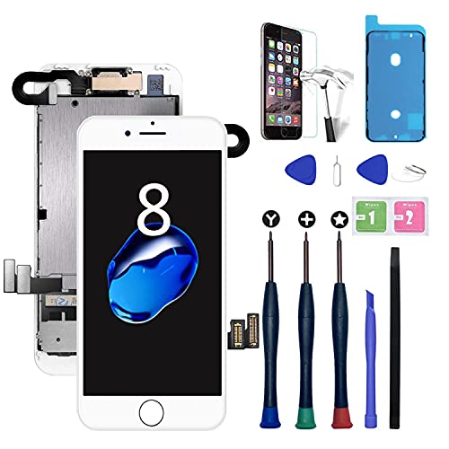 Xlhama Ersatzbildschirm Touchscreen LCD Display Kompatibel für iPhone 8 Weiß mit Reparaturwerkzeug, Frontkamera Proxidationssensor Lautsprecher Xlhama Ersatzbildschirm Touchscreen LCD Display Kompatibel für iPhone 8 Weiß mit Reparaturwerkzeug, Frontkamera Proxidationssensor Lautsprecher von Xlhama