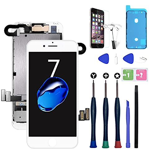 Xlhama Ersatzbildschirm Touchscreen LCD Display kompatibel für iPhone 7 Weiß 4,7'' mit Reparaturwerkzeug, Frontkamera, Proxidationssensor, Lautsprecher Xlhama Ersatzbildschirm Touchscreen LCD Display kompatibel für iPhone 7 Weiß 4,7'' mit Reparaturwerkzeug, Frontkamera, Proxidationssensor, Lautsprecher von Xlhama