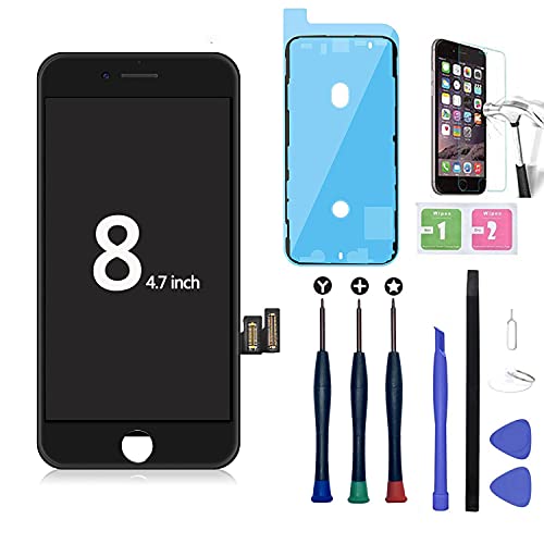 Xlhama LCD Touchscreen Für iPhone 8 schwarz mit Display Ersatz Bildschirm Reparaturset Digitizer Assembly mit Werkzeug zerlegen mit zur Reparatur von Kleber von Xlhama