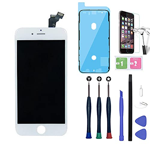 Xlhama Touch Screen Lcd Display Frame Kompatibel Für 6 Weiß Mit Ersatz Bildschirm Reparaturset Digitizer Assembly Mit Werkzeug Zerlegen Mit Zur Reparatur Von Kleber von Xlhama