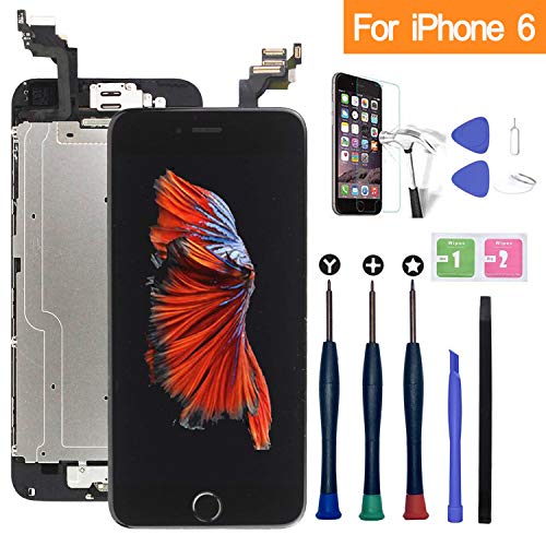 Xlhama Touchscreen LCD Display für iPhone 6 schwarz mit Home-Button, Frontkamera, Proxidationssensor, Lautsprecher, Werkzeuge und Folie aus Hartglas Xlhama Touchscreen LCD Display für iPhone 6 schwarz mit Home-Button, Frontkamera, Proxidationssensor, Lautsprecher, Werkzeuge und Folie aus Hartglas von Xlhama
