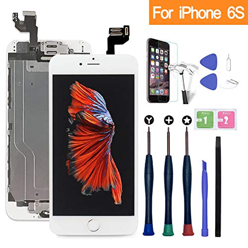 Xlhama Touchscreen LCD Display für iPhone 6S weiß mit Home-Button, Frontkamera, Proxidationssensor, Lautsprecher, Werkzeuge und Folie aus Hartglas Xlhama Touchscreen LCD Display für iPhone 6S weiß mit Home-Button, Frontkamera, Proxidationssensor, Lautsprecher, Werkzeuge und Folie aus Hartglas von Xlhama