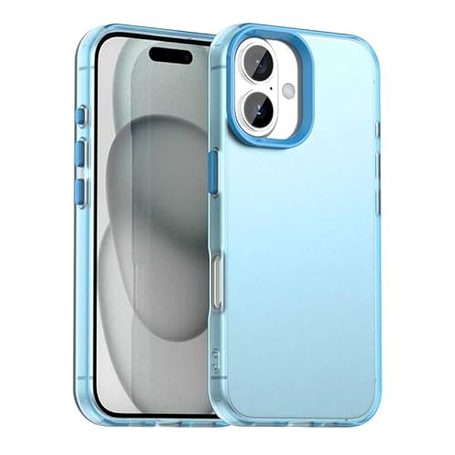 Schutzhülle für iPhone 16 Plus, durchscheinend, schmale Passform, leicht, harter PC + TPU-Rahmen, verstärkte Ecken, stoßfeste Handyhülle, Blau Schutzhülle für iPhone 16 Plus, durchscheinend, schmale Passform, leicht, harter PC + TPU-Rahmen, verstärkte Ecken, stoßfeste Handyhülle, Blau von Xliamcp