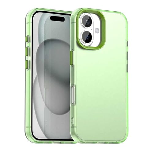 Schutzhülle für iPhone 16 Plus, durchscheinend, schmale Passform, leicht, harter PC + TPU-Rahmen, verstärkte Ecken, stoßfeste Handyhülle, Grün Schutzhülle für iPhone 16 Plus, durchscheinend, schmale Passform, leicht, harter PC + TPU-Rahmen, verstärkte Ecken, stoßfeste Handyhülle, Grün von Xliamcp