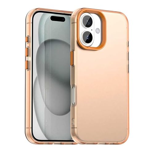 Schutzhülle für iPhone 16 Plus, durchscheinend, schmale Passform, leicht, harter PC + TPU-Rahmen, verstärkte Ecken, stoßfeste Handyhülle, Orange Schutzhülle für iPhone 16 Plus, durchscheinend, schmale Passform, leicht, harter PC + TPU-Rahmen, verstärkte Ecken, stoßfeste Handyhülle, Orange von Xliamcp