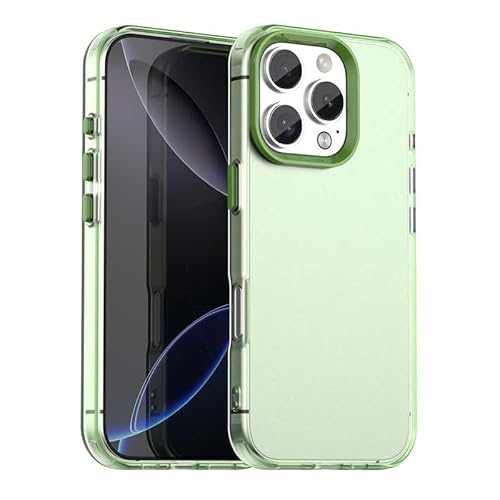 Schutzhülle für iPhone 16 Pro Max, durchscheinend, schmale Passform, leicht, harter PC + TPU-Rahmen, verstärkte Ecken, stoßfeste Handyhülle, Grün Schutzhülle für iPhone 16 Pro Max, durchscheinend, schmale Passform, leicht, harter PC + TPU-Rahmen, verstärkte Ecken, stoßfeste Handyhülle, Grün von Xliamcp