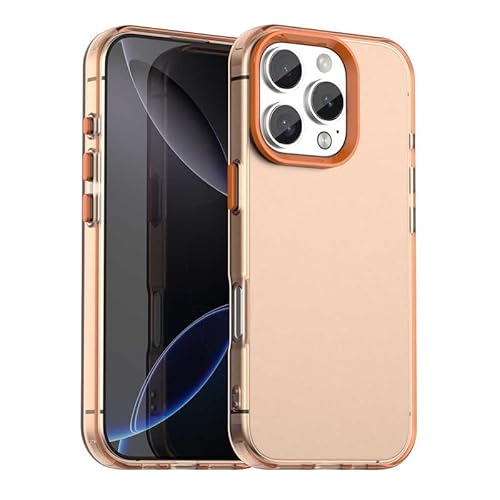 Schutzhülle für iPhone 16 Pro Max, durchscheinend, schmale Passform, leicht, harter PC + TPU-Rahmen, verstärkte Ecken, stoßfeste Handyhülle, Orange Schutzhülle für iPhone 16 Pro Max, durchscheinend, schmale Passform, leicht, harter PC + TPU-Rahmen, verstärkte Ecken, stoßfeste Handyhülle, Orange von Xliamcp