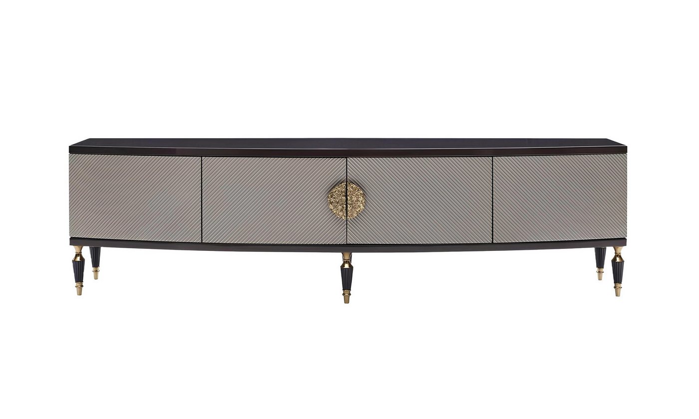 Xlmoebel TV-Ständer Wohnzimmer TV-Möbel Grau Holz Sideboard Niedrigboard Fernsehschrank, (1-tlg., RTV Lowboard, Hergestellt in Europa) von Xlmoebel
