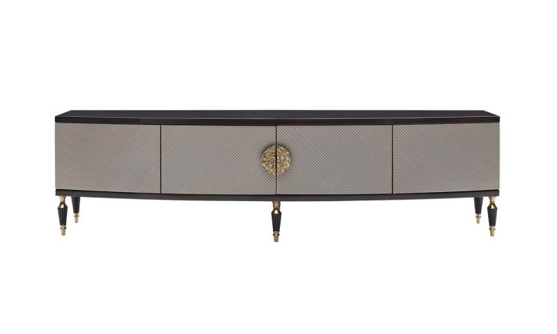 Xlmoebel TV-Ständer Wohnzimmer TV-Möbel Grau Holz Sideboard Niedrigboard Fernsehschrank, (1-tlg., RTV Lowboard, Hergestellt in Europa) von Xlmoebel