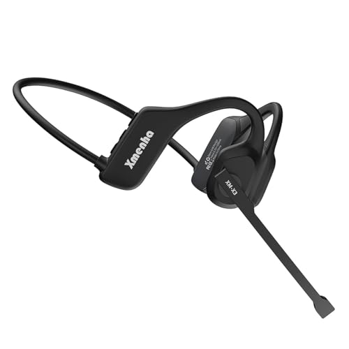 Bluetooth Headset mit Mikrofon kabellos Freisprechanlage Bluetooth Ohr Headset Bluetooth Handy Freisprecheinrichtung Ohr Air Conduction Headphones mit Mic für Büro Arbeit Business Laufen Fahren Sport von Xmenha