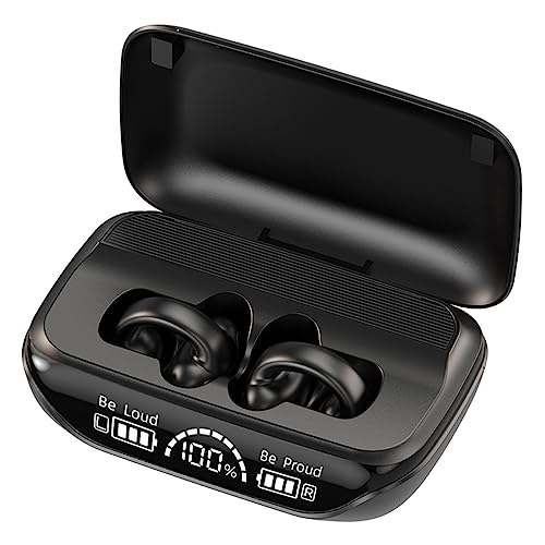 Clip On Ohrhörer Open Ear Kopfhörer kabellos Bluetooth Luftleitung Knochenschall Sportkopfhörer wasserdicht Gym Kopfhörer Bluetooth mit Mic Noise Cancelling Wireless Ear Clip Earbuds für Sport Laufen von Xmenha