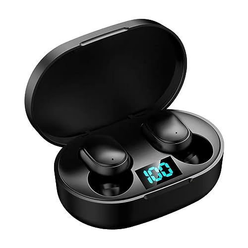 In Ear Kopfhörer kabellos Bluetooth Noise Cancelling Earphones kleine winzige unsichtbare Ohrhörer drahtlose Kopfhörer mit Mikrofon LED Digitalanzeige Wireless Earbuds Headphones für Arbeit Sport von Xmenha