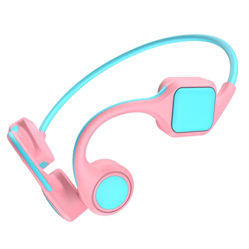 Knochenschall Kopfhörer Kinder kabellos Bluetooth für Schule Open-Ear Sportkopfhörer für Jungen Mädchen Bone Conduction Wasserdicht Wireless Kopfhörer mit Ohrbügel für iPad Tablet Kindle Reise Rosa von Xmenha