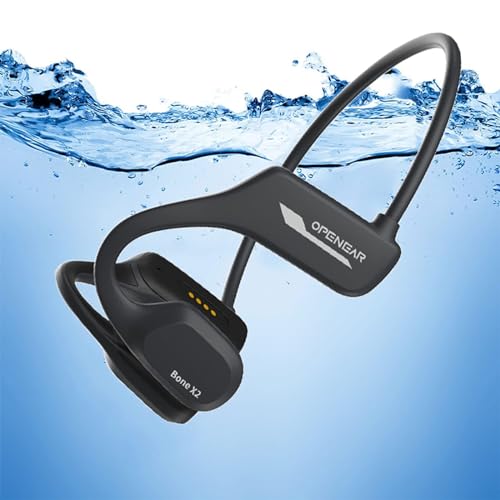 Knochenschall Kopfhörer kabellos Bluetooth Kopfhörer Schwimmen wasserdicht IP68 Open Ear Bone Conduction Sportkopfhörer Eingebaute 8GB Speicher, MP3 Sport Kopfhörer mit Ohrbügel für Schwimmen Laufen von Xmenha