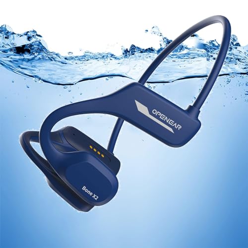 Knochenschall Kopfhörer kabellos Bluetooth Kopfhörer Schwimmen wasserdicht IP68 Open Ear Bone Conduction Sportkopfhörer Eingebaute 8GB Speicher, MP3 Sport Kopfhörer mit Ohrbügel für Schwimmen Laufen von Xmenha