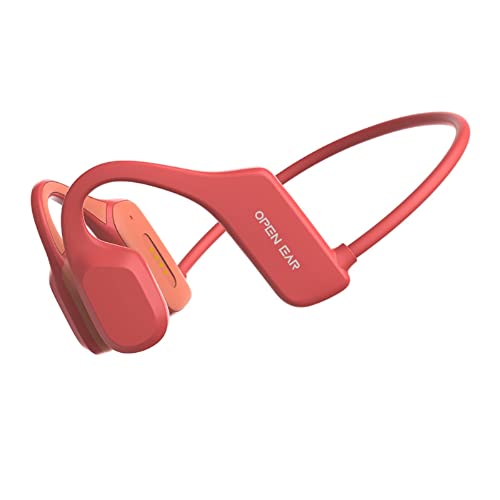 Knochenschall Kopfhörer kabellos Bluetooth Open Ear Kopfhörer Bluetooth Sport Bone Conduction Headphones Wasserdicht Wireless Kopfhörer Knochenschall Bluetooth beim Joggen Laufen Radfahren Gym Rot von Xmenha