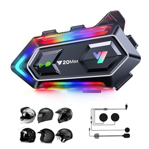 Motorradhelm Headset Bluetooth mit Mikrofon Motorrad Helm Kopfhörer Wireless Motorcycle Helmet Headset Nur für eine Person kabellose Freisprecheinrichtung wasserdicht Kopfhörer für Motorradfahren von Xmenha