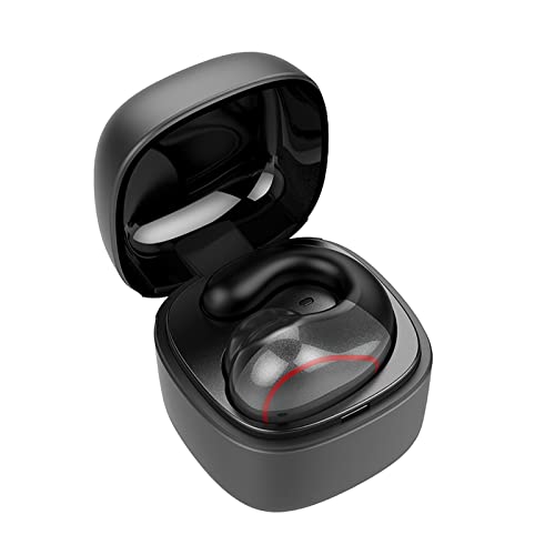 Open Ear Kopfhörer kabellos Bluetooth für kleine Ohren Sportkopfhörer mit Mic einseitige offene Ohrhörer mit Ohrbügel beim Joggen Laufen Radfahren Gym für Truck-Fahrer für iPhone Android Grau von Xmenha