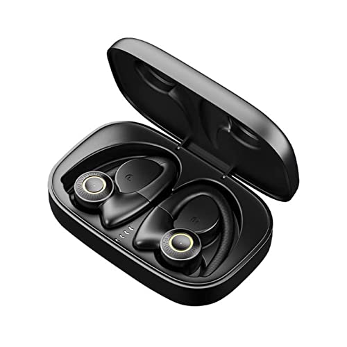 Open Ear Kopfhörer kabellos Bluetooth wasserdichte Sportkopfhörer mit Mic offene Luftleintung Ohrhörer mit Ohrbügel beim Joggen Laufen Radfahren Gym für Truck-Fahrer für iPhone Android schwarz von Xmenha