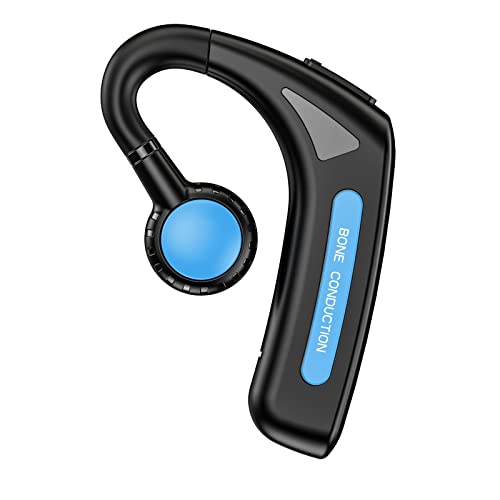 Open Ear Kopfhörer kabellos Headset Bluetooth Single Luftleitung Knochenschall Sportkopfhörer mit Ohrhaken Mikrofon Bluetooth-Headsets für ein Ohr Bone Conduction Ohrhörer für Sport Laufen Joggen blau von Xmenha