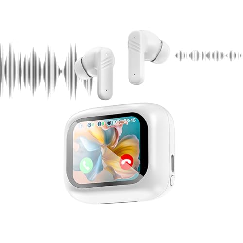 Wireless Earbuds Noise Cancelling Headphones mit Touchscreen In Ear Aktive Geräuschunterdrückung Kopfhörer Bluetooth kabellos mit Bildschirm schnurlos drahtlos Ohrhörer im Ohr Earphones Kopfhoerer von Xmenha