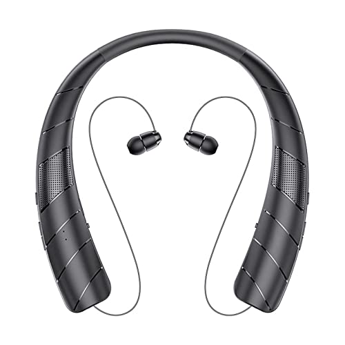 Xmenha Bluetooth Kopfhörer Sport in Ear Nackenbügel Kopfhörer Kabellos mit Mikrofon Wasserdicht Noise Canceling Headphones Magnetisches Earbuds Laufen Joggen Radfahren für Android iPhone Schwarz von Xmenha