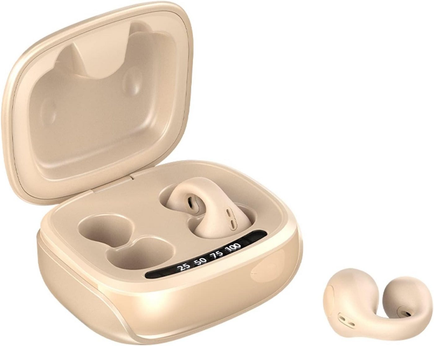 Xmenha HiFi-Stereoklang Open-Ear-Kopfhörer (Dank des ergonomischen Designs und des leichten Materials bieten die Kopfhörer ganztägigen Tragekomfort ohne Stress oder Beschwerden., Intuitive Touch-Steuerung und digitale LED-Anzeige für ein müheloses) von Xmenha