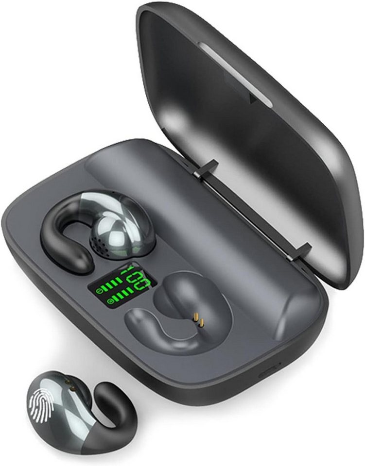 Xmenha IPX5 Intuitive Touch-Steuerung und LED-Leistungsanzeige Open-Ear-Kopfhörer (Flexibles binaurales Trennungsdesign für die Verwendung als zwei unabhängige Kopfhörer mit universeller Gerätekompatibilität., Intensives,Leichte Passform,HiFi Sound klare Anrufe,Binaurale Trennung) von Xmenha