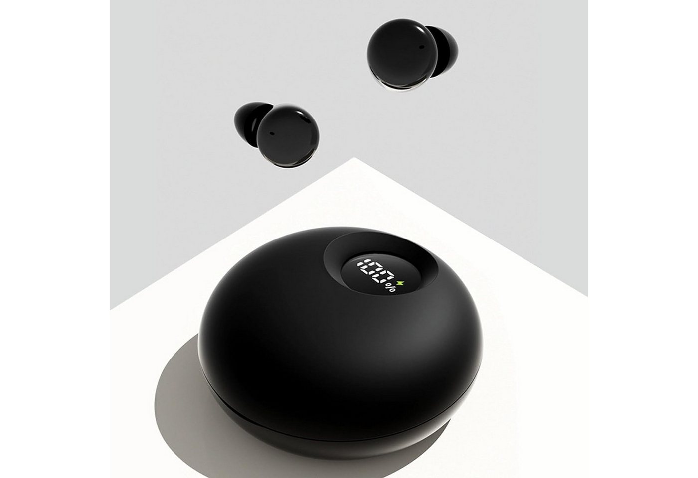 Xmenha Kleine und leichte Mini In-Ear-Kopfhörer (Bis zu 8 Stunden Musikgenuss pro Ladung, mit tragbarem Ladecase für zusätzliche 3 Ladungen. LED-Anzeige für Akkustand., mit Geräuschunterdrückungstechnologie und langer Akkulaufzeit komfort) von Xmenha