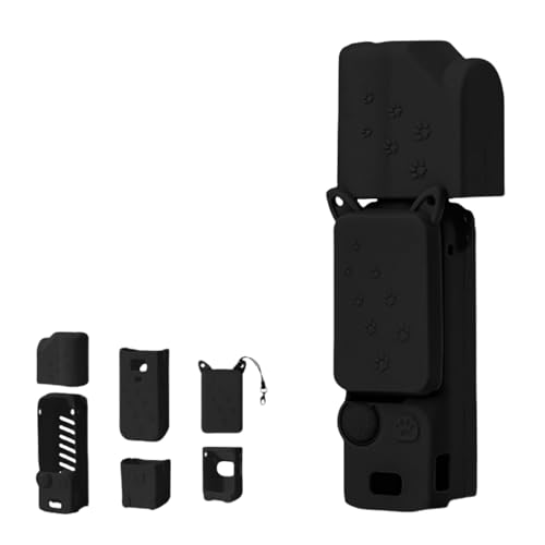Silikon-Schutzhülle für DJI Osmo Pocket 3, Ganzkörperschutz mit Objektivdeckel, Bildschirmabdeckung & Anti-Verlust-Gurt, TPU-Abdeckungen für Pocket 3 Gimbal Handkamera (Schwarz) von Xmipbs