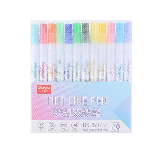 Xmiral Color 12pc/set Pen 5ml Fluorescent Metal Line Glitter Pen Color Double Marker Office & Schreibwaren Kinderschminken Stifte Holz Xmiral Color 12pc/set Pen 5ml Fluorescent Metal Line Glitter Pen Color Double Marker Office & Schreibwaren Kinderschminken Stifte Holz von Xmiral