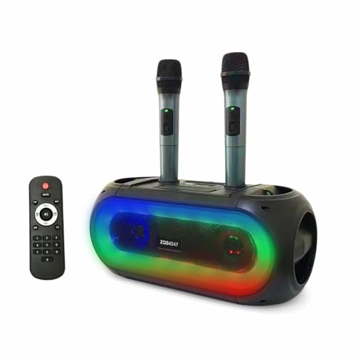 Karaoke Maschine mit 2 Drahtlose Mikrofon und Fernbedienung für Erwachsene und Kinder, Tragbare LED Lichteffekte Bluetooth Karaoke Lautsprecher PA Anlage mit UKW-Radio, USB, TF Karte, AUX Port Karaoke Maschine mit 2 Drahtlose Mikrofon und Fernbedienung für Erwachsene und Kinder, Tragbare LED Lichteffekte Bluetooth Karaoke Lautsprecher PA Anlage mit UKW-Radio, USB, TF Karte, AUX Port von Xnordcaper
