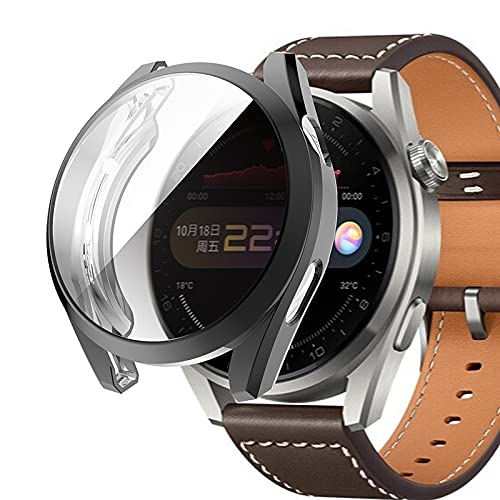 Schutzhülle Full Cover Case für Huawei Watch 3 Pro 48mm Screen Protector (Schwarz) von XoTek