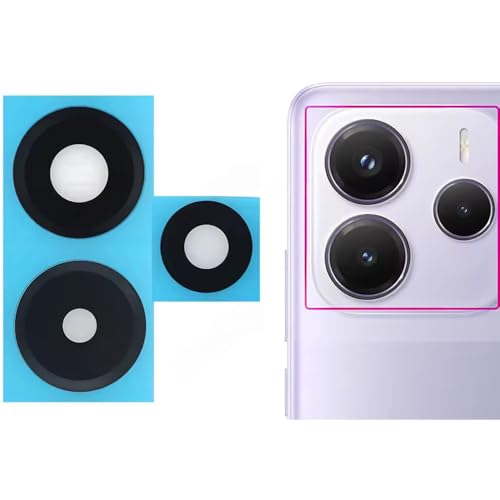 XoTek Kamera Glas Ersatzteil Set für Xiaomi Redmi Note 14 5G – Kameralinse kompatibel mit Redmi Note 14 5G im Originalstyl Rückseite Austausch Scheibe Ersatz Glaslinse schwarz selbstklebend von XoTek