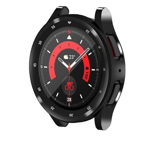 XoTek Schutzhülle Full Cover Case für Samsung Galaxy Watch5 Pro 45mm mit integriertem Displayschutz Screen Protector (Schwarz) von XoTek