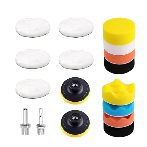XoeLLe 17 Stück Polierschwämme Pads, Politur Schwamm 80mm, Polierset, Polieraufsatz Akkuschrauber, für Exzenter Poliermaschine Schleifmaschine zum Polieren, Schleifen, Wachsen XoeLLe 17 Stück Polierschwämme Pads, Politur Schwamm 80mm, Polierset, Polieraufsatz Akkuschrauber, für Exzenter Poliermaschine Schleifmaschine zum Polieren, Schleifen, Wachsen von XoeLLe