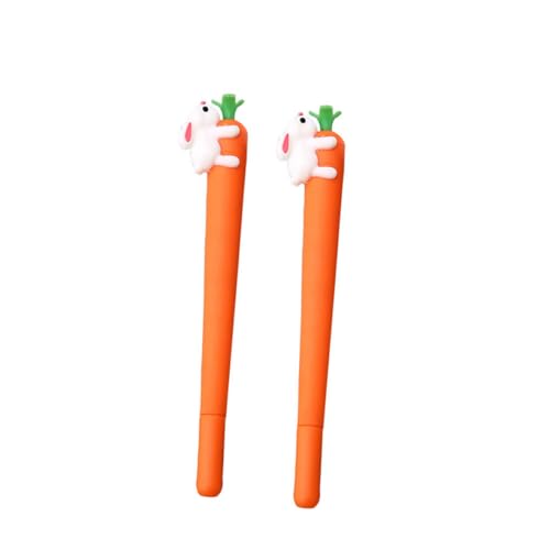 2pcs Karotten Gel Ink Stift Plastik Roller Ball Stift Niedliche Kaninchen essen Karotten Briefpapier Kawaii School Suplies (schwarz)/ von Xoeryoy