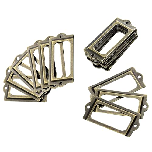30 Stücke Metalletiketthalter, Retro -Metall -Etiketthalter, antike Mode mit Schrauben (Bronze) 83 * 30 mm von Xoeryoy