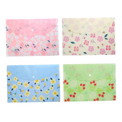 Kunststoffumschläge Blumenfüllungsdokument Ordner A4 Dateiumschläge mit Snap Closeur 4PCs von Xoeryoy