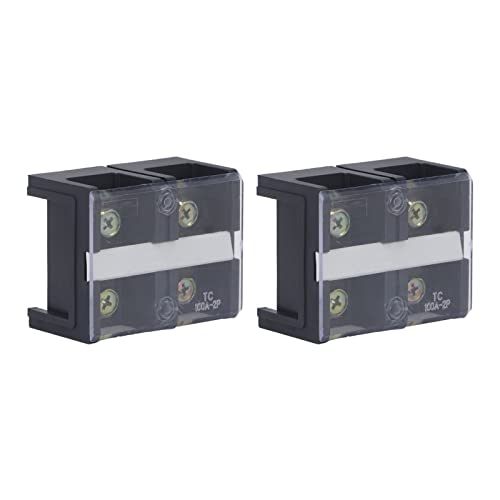 XOLSURG CRACE BARRIERE Block Klemme Streifen Professionelle TC Fixe 600 V 100A Dualreihen Schraubanschlussstreifen Hochtemperatur für verschiedene Branchenbrücken Beleuchtung (2 Positionen (1002)) von Xolsurg