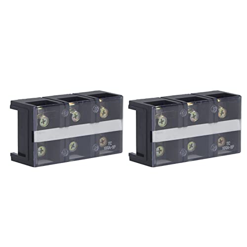 XOLSURG CRACE BARRIERE Block Klemme Streifen Professionelle TC Fixe 600 V 100A Dualreihen Schraubanschlussstreifen Hochtemperatur für verschiedene Branchenbrücken Beleuchtung (3 Positionen) von Xolsurg