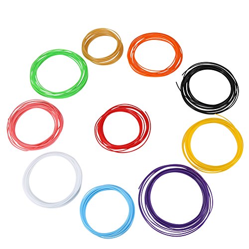Xolsurg 10 Farben 5m/Roll 3D -Drucker -Stift -Filament ABS/PLA 1,75 mm Kunststoff Verbrauchsmaterialien Material (ABS) von Xolsurg