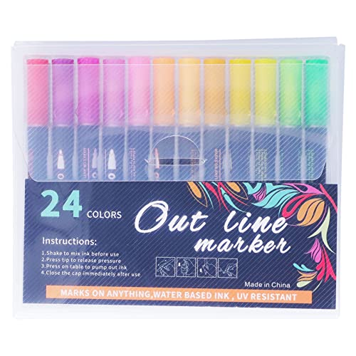 Xolsurg 24PCS Highlighters doppelte glänzende glänzende Umrissstifte zum Skizzieren, Illustrationen und mehr Xolsurg 24PCS Highlighters doppelte glänzende glänzende Umrissstifte zum Skizzieren, Illustrationen und mehr von Xolsurg