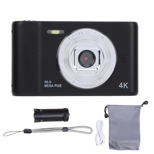 Xolsurg 50 MP Dual Lens Anti Shaking Tragbare Kompaktkamera für Kinderstudenten Vlog 2,4 Zoll Bildschirm (Schwarz) von Xolsurg