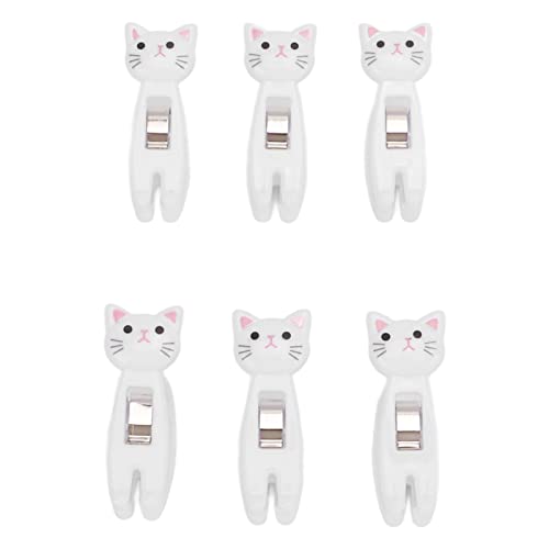 Xolsurg Cat Snack Clips Vielseitige Lebensmittelbeutel -Versiegelungs -Rechnungen Speicher Lesezeichen für Kleidungsdokumente 6pcs (Weiß) von Xolsurg