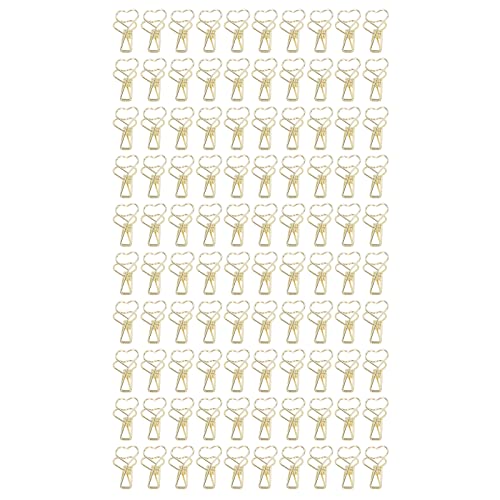 Xolsurg Clips Herzstil Langes Schwanzform Metall Iron Hollow Design Mini Fun Clips Dokumente Tickets Bürovorräte (Gold) von Xolsurg