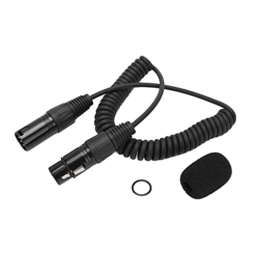 Xolsurg-Headset-Verlängerung Federkabel gewickeltes Kabel 5Pin XLR-Anschluss Luftfahrt Kopfhörerkompatible 2-6,6 Fuß ABS-Legierung von Xolsurg