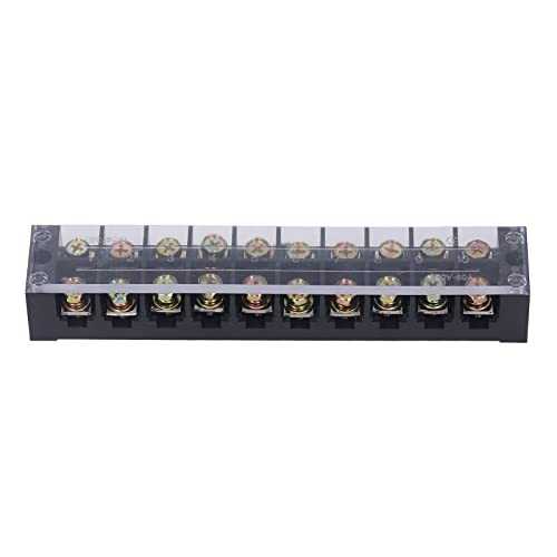 Xolsurg Hochstrom-Doppelreihen-Klemmenleiste mit Abdeckung, Stromverteilungssystem 60 A, 600 V für Brückenbeleuchtung (10 Position (6010)) von Xolsurg